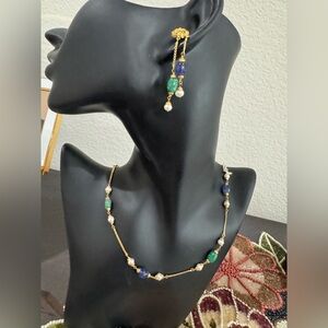 22k gold chain earrings set